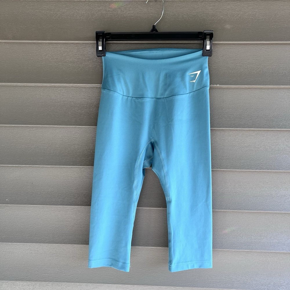 Gymshark Women's Size Small Training Cropped Leggings Teal High Rise Capri